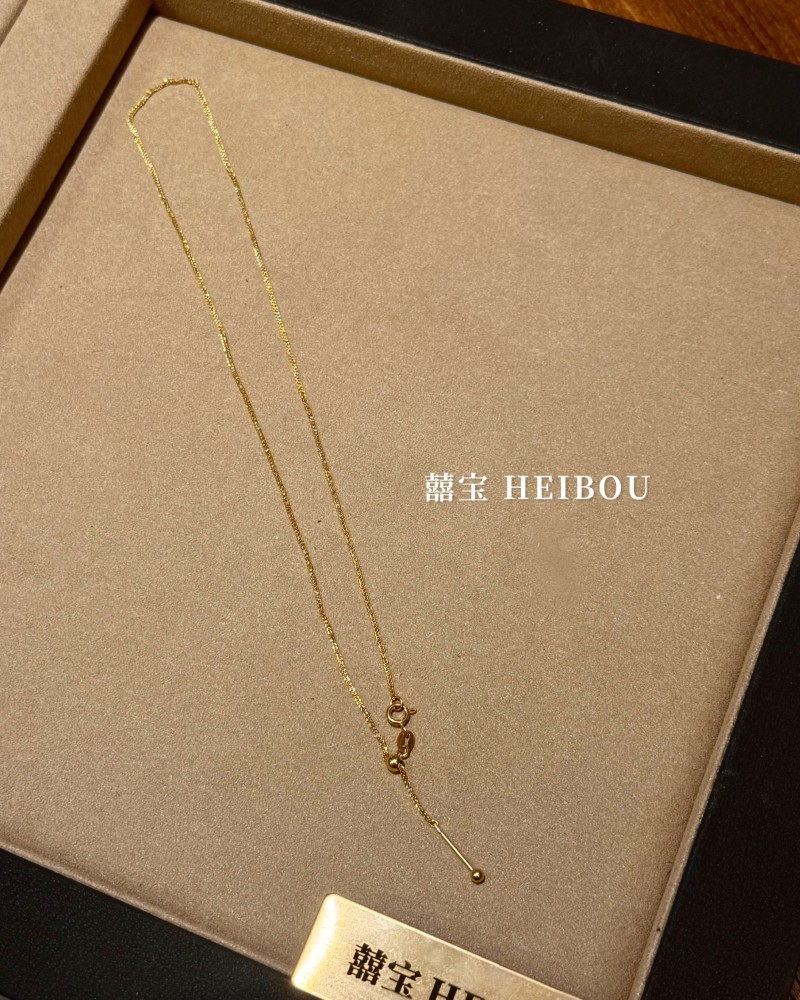 925银镀金-万能串直针项链