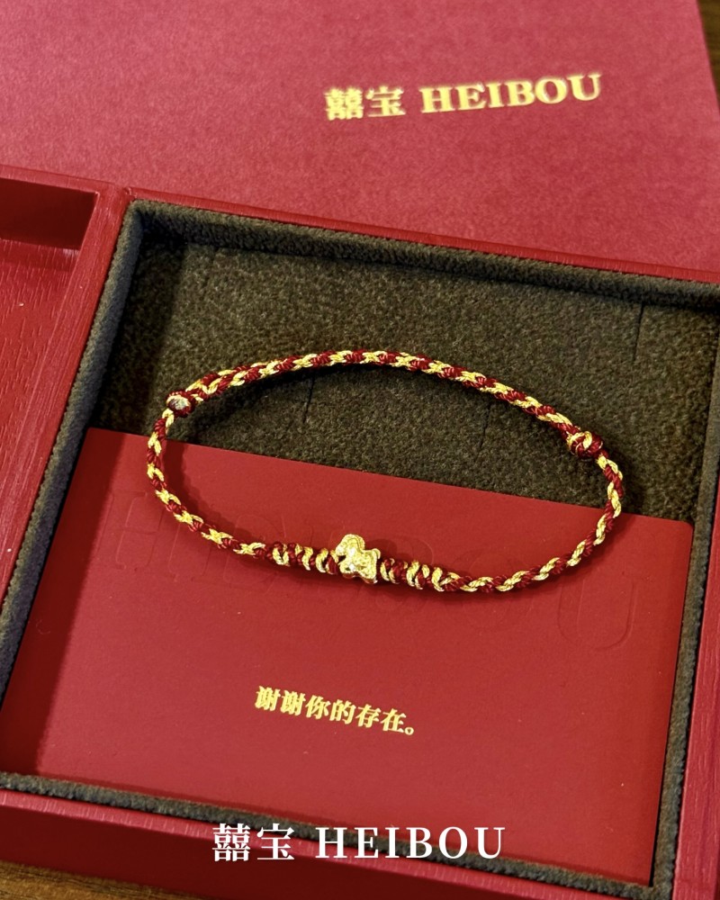 【KL现货】微硬金金币小马+大人红金编绳