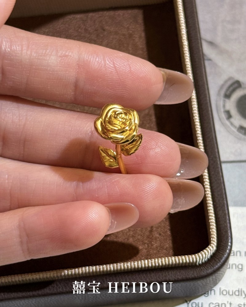 【3D硬金】单只玫瑰花-摆件