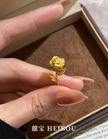 【3D硬金】单只玫瑰花-摆件