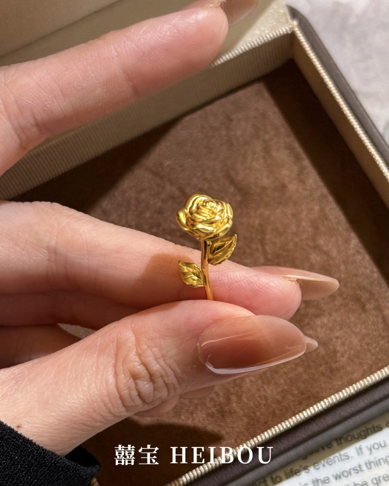 【3D硬金】单只玫瑰花-摆件
