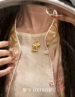 【3D硬金】小猪牌铃铛-项链吊坠