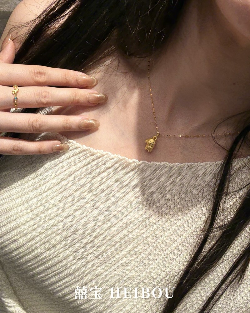 【3D硬金】贴贴线条小狗-吊坠（磁吸）