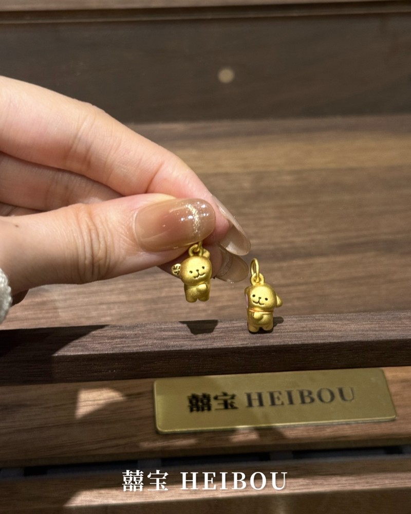 【3D硬金】贴贴线条小狗-吊坠（磁吸）