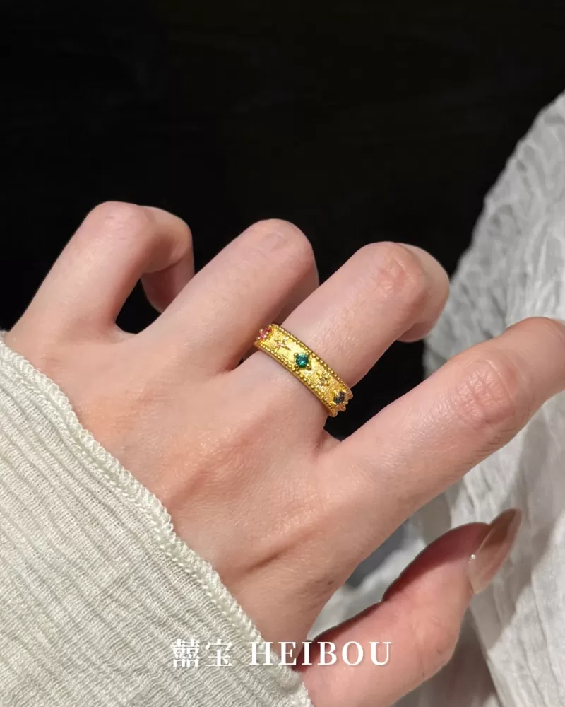 【5D工艺】彩钻八芒星戒指