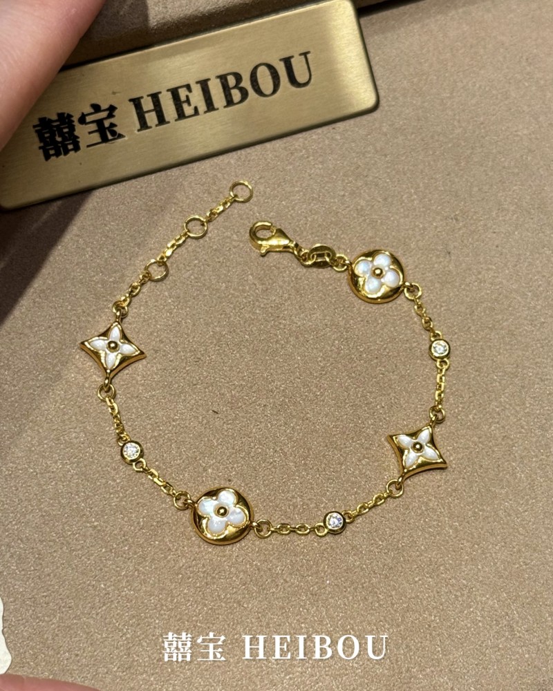 【5D硬金】LV四花白贝母-手链