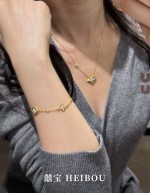 【5D硬金】LV四花白贝母-手链