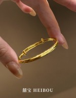 【5D硬金】光面泥鳅背素圈-宝宝手镯