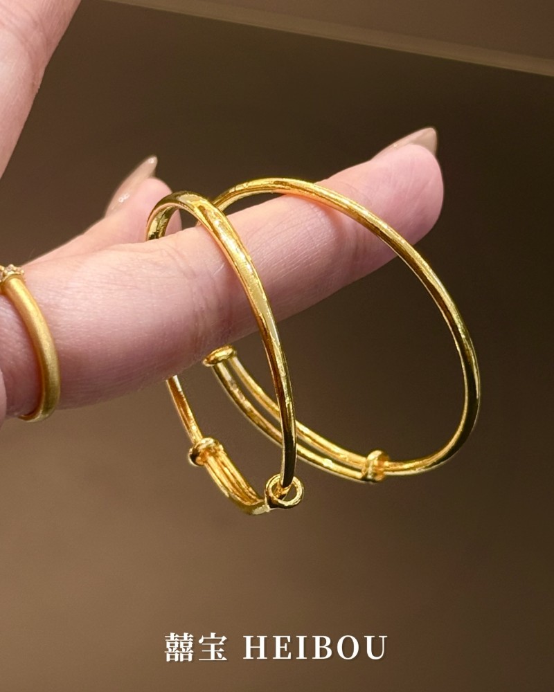 【5D硬金】光面素圈-宝宝手镯