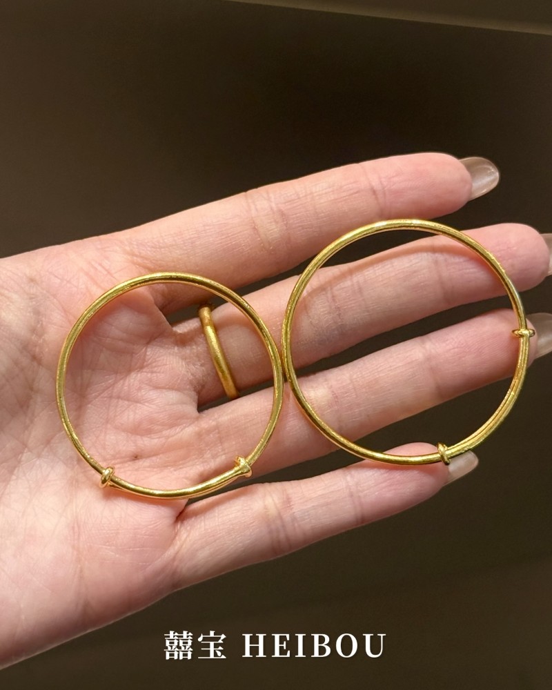 【5D硬金】光面素圈-宝宝手镯