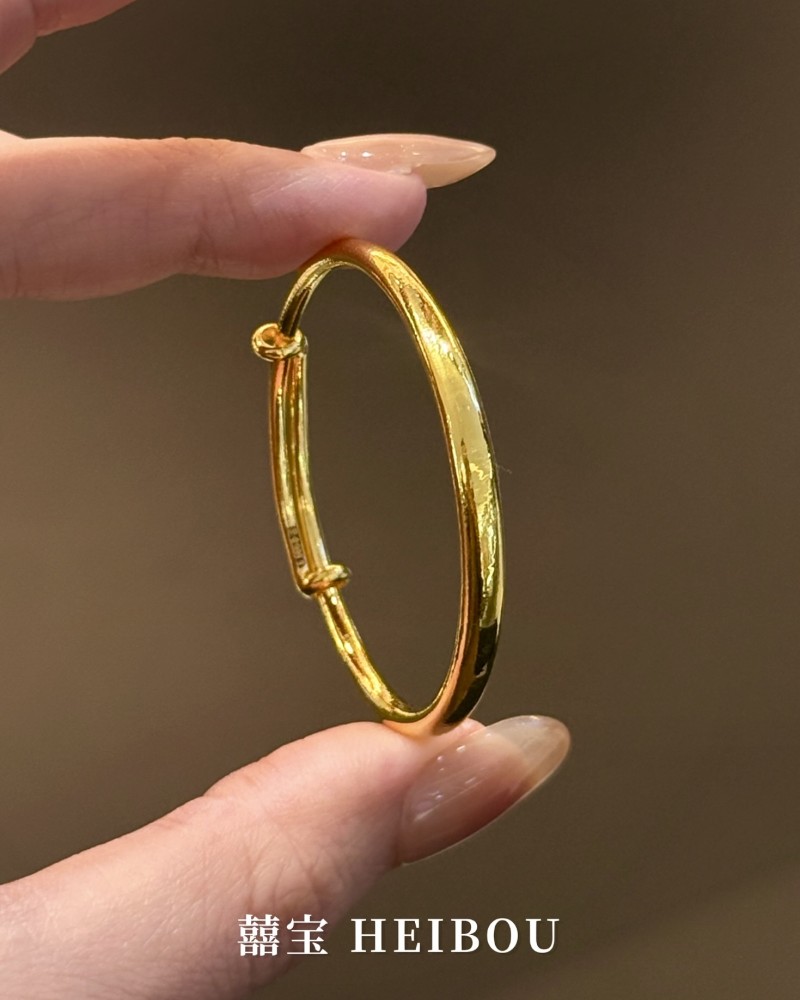 【5D硬金】光面素圈-宝宝手镯
