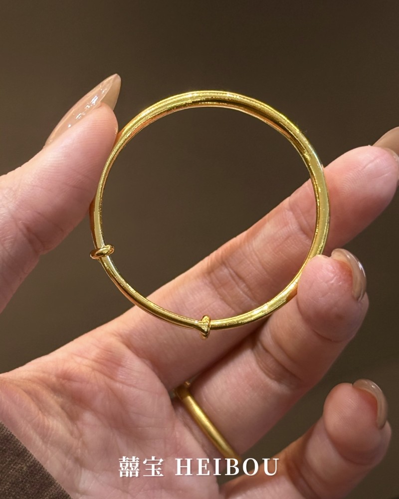 【5D硬金】光面素圈-宝宝手镯