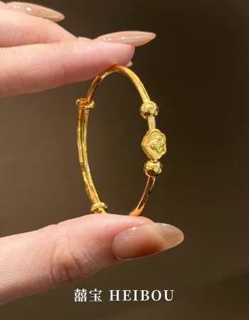 【5D硬金】如意福珠-宝宝手镯