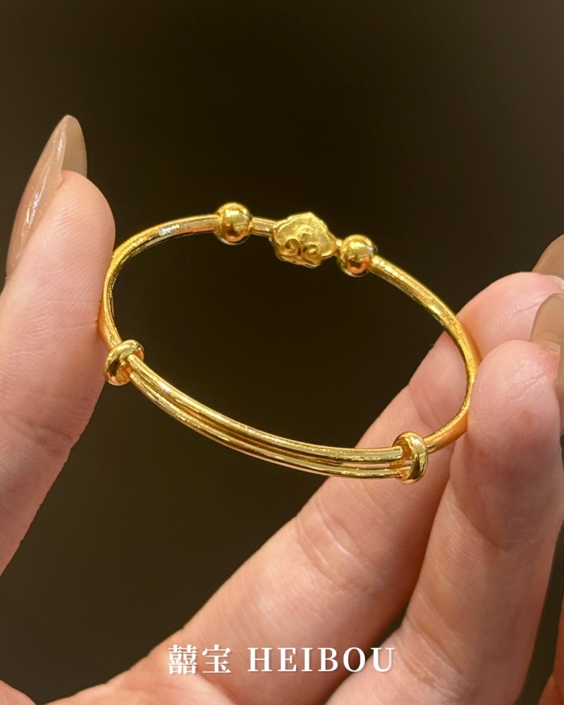 【5D硬金】如意福珠-宝宝手镯