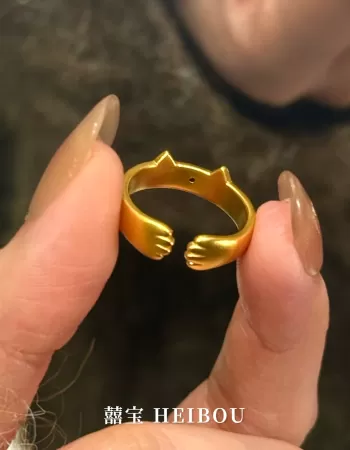 【5D硬金】招财猫爪喵喵-戒指