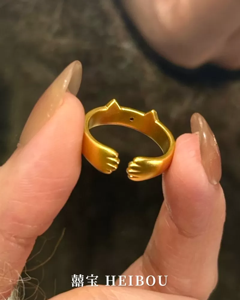 【5D硬金】招财猫爪喵喵-戒指