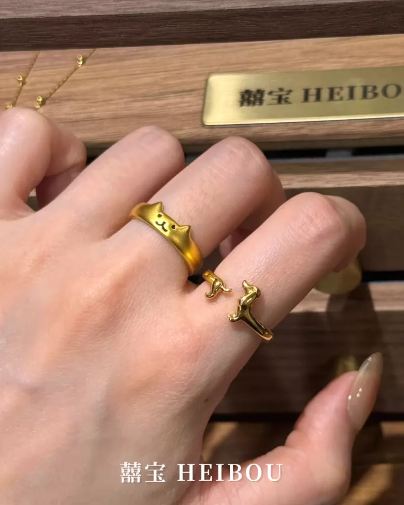 【5D硬金】招财猫爪喵喵-戒指