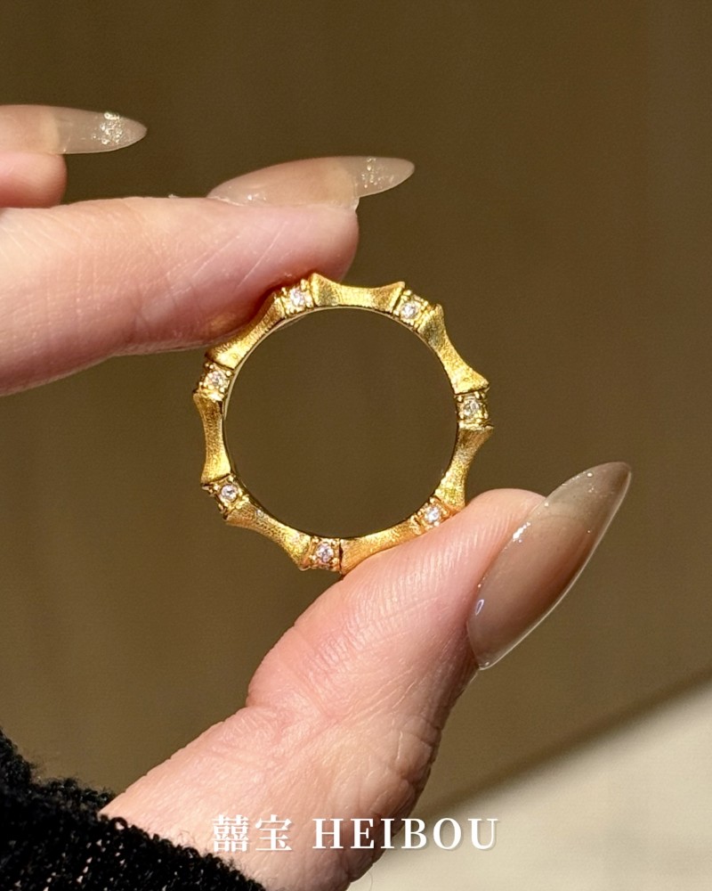 【5D镶嵌】竹节拉丝戒指