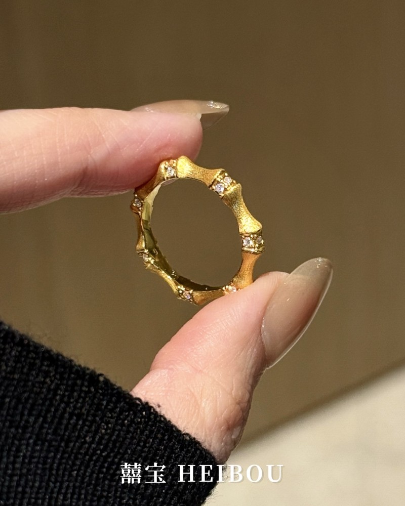 【5D镶嵌】竹节拉丝戒指