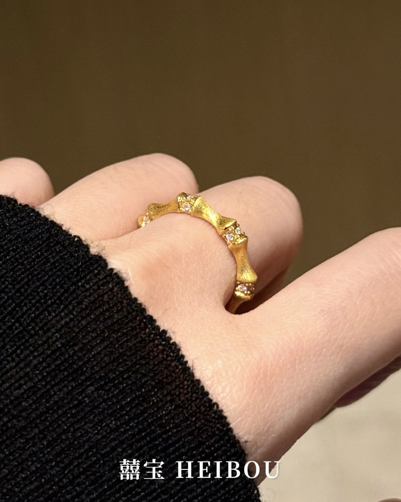 【5D镶嵌】竹节拉丝戒指