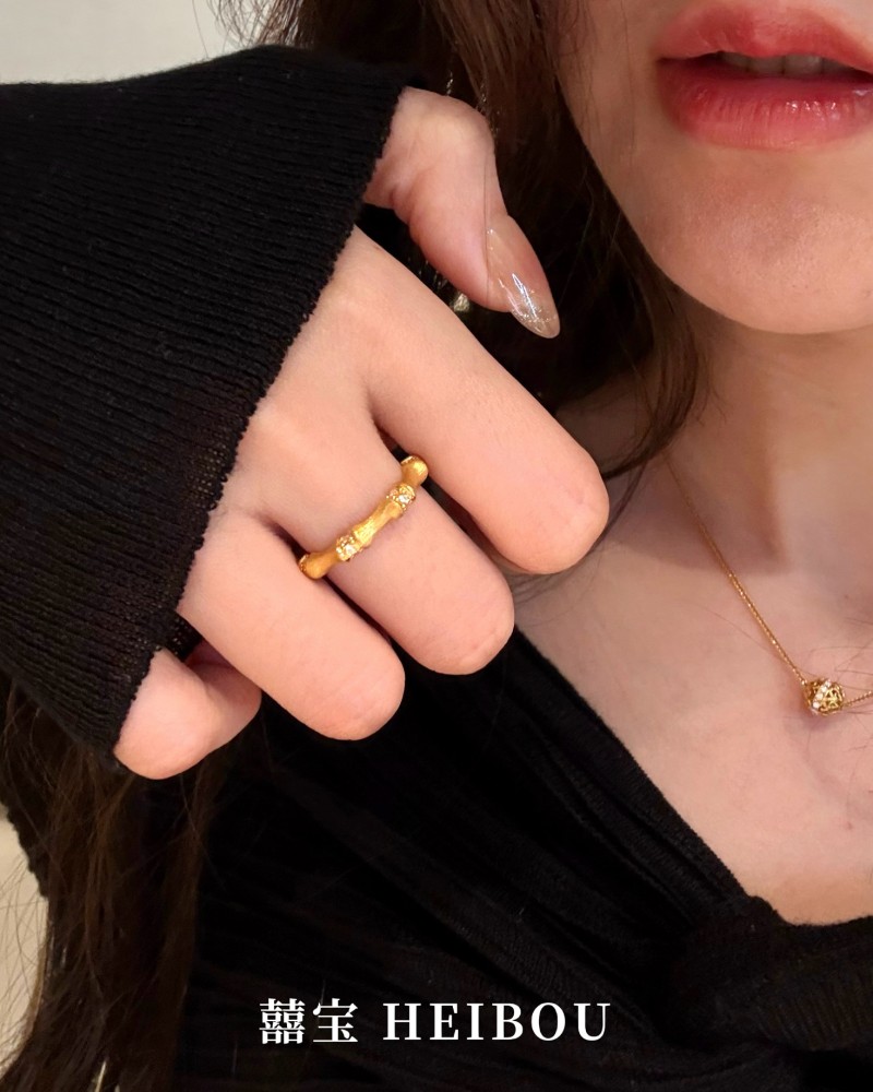 【5D镶嵌】竹节拉丝戒指