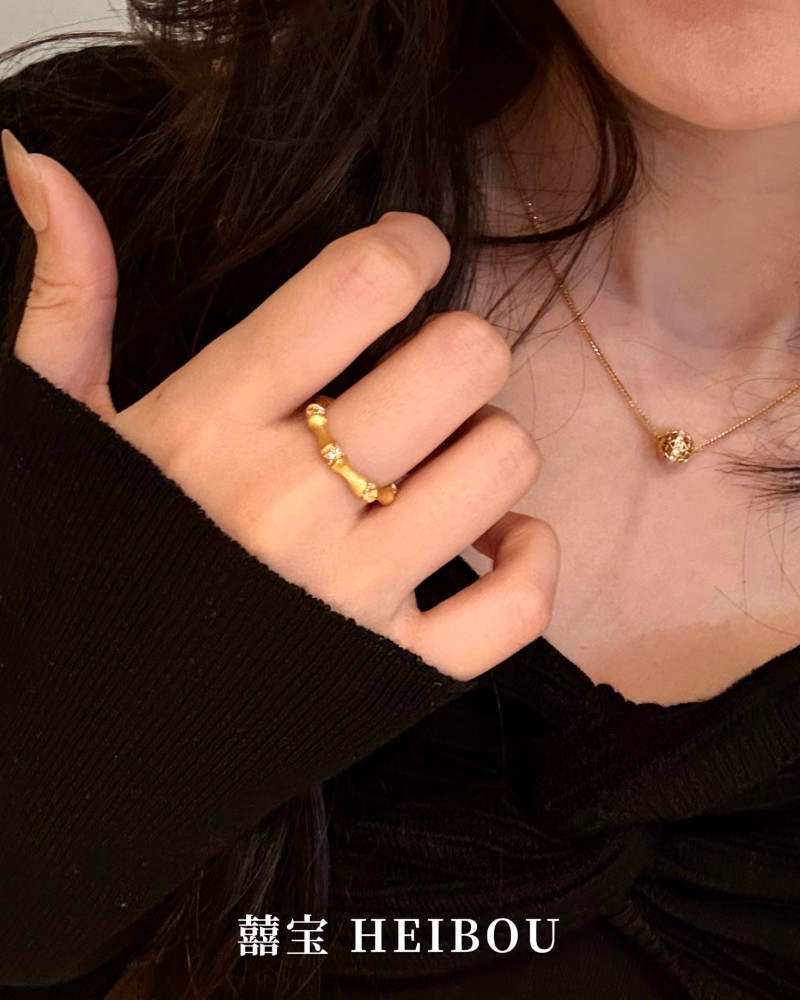 【5D镶嵌】竹节拉丝戒指