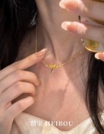 【5G实心】粉莫桑蝴蝶结-套链