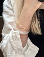 【5G实心】粉贝五花四叶草-手链