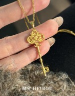 【5G实心】花丝三叶草钥匙-吊坠