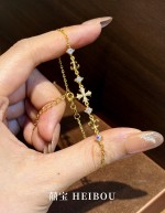 【5G实心】鸢尾花克罗心-镶嵌手链