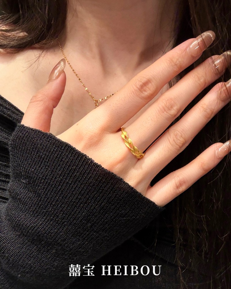 【5G实心】麦穗戒指（可调节）