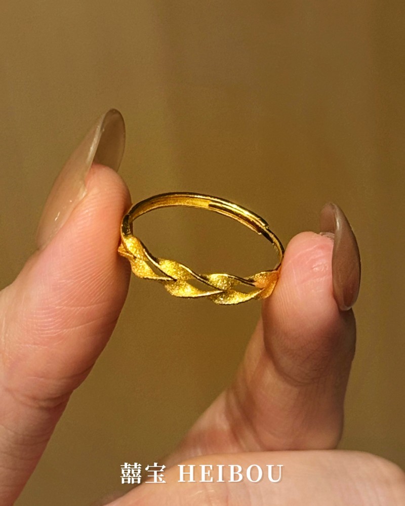 【5G实心】麦穗戒指（可调节）