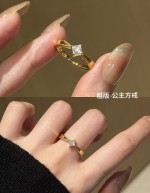 【6D镶嵌】公主方钻戒指