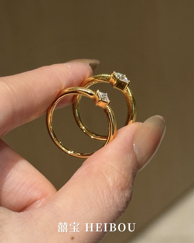 【6D镶嵌】公主方钻戒指