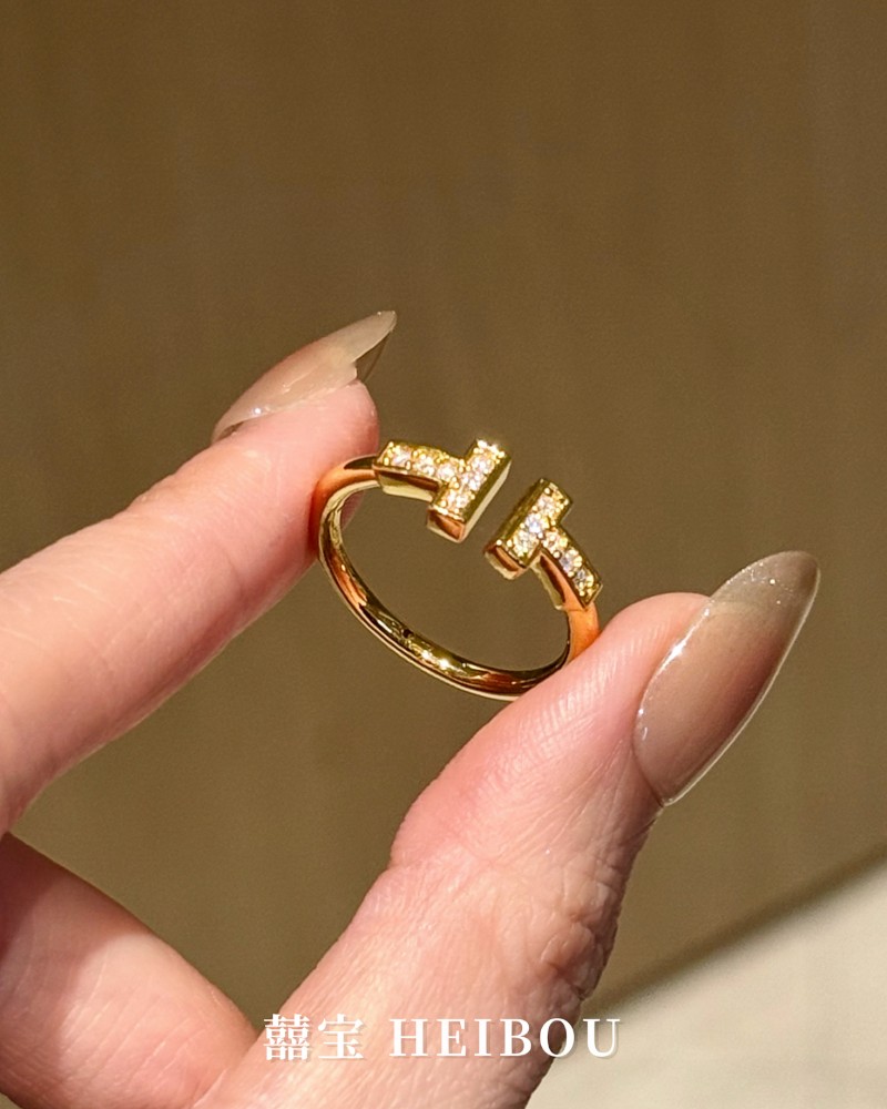 【6D镶嵌】双T戒指