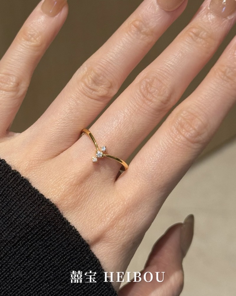 【6D镶嵌】点钻V形戒指