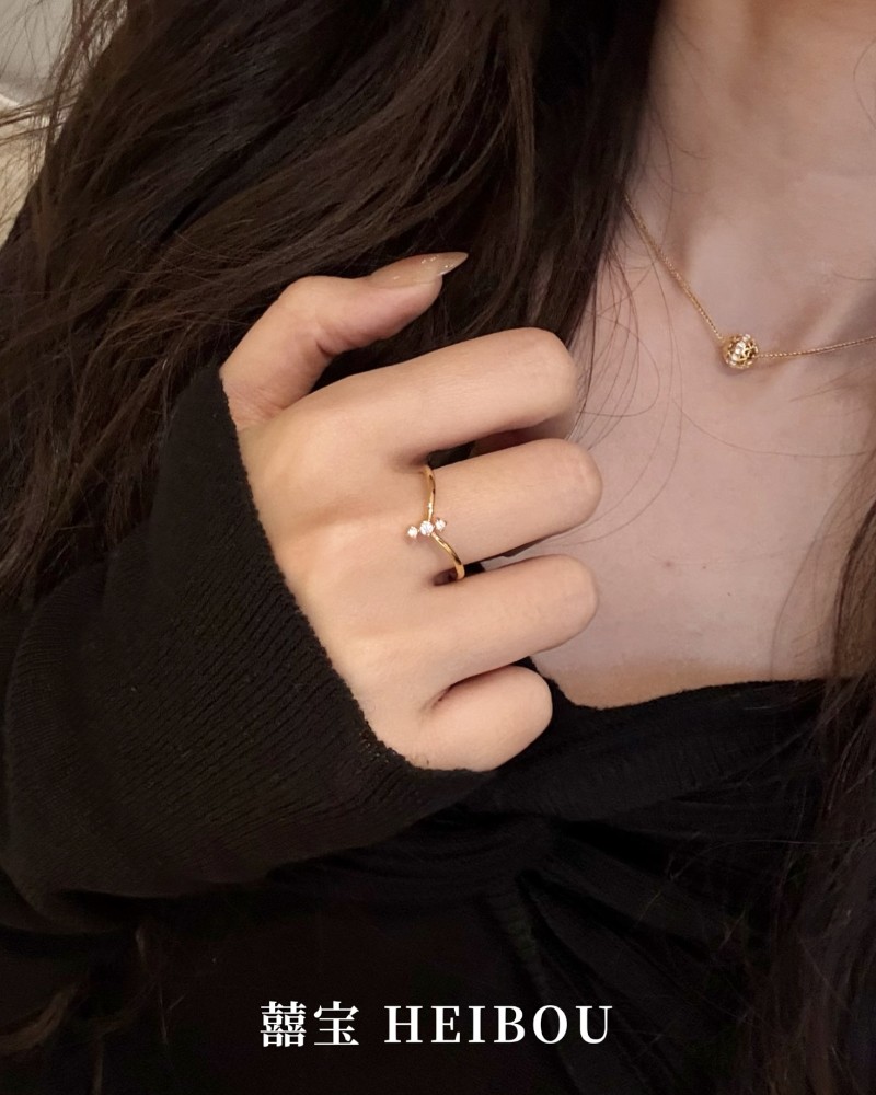 【6D镶嵌】点钻V形戒指