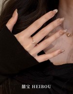 【6D镶嵌】点钻V形戒指