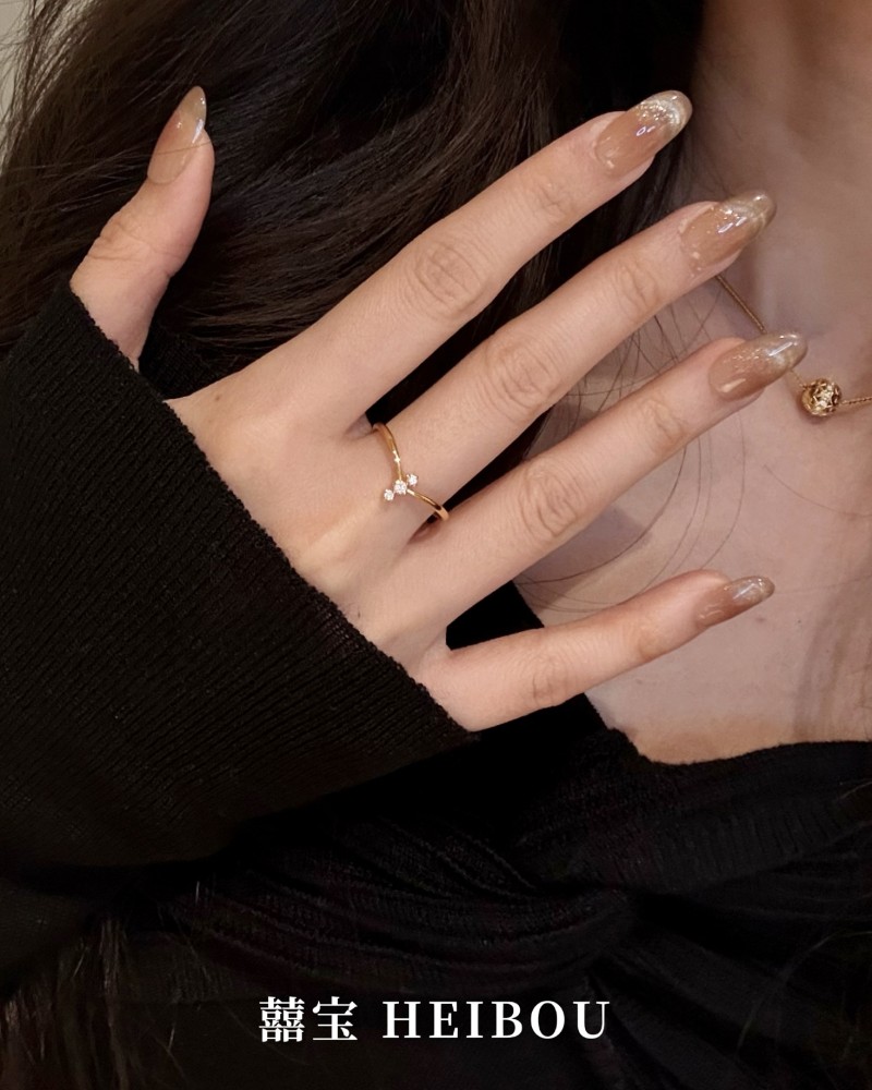 【6D镶嵌】点钻V形戒指