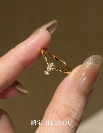 【6D镶嵌】点钻V形戒指