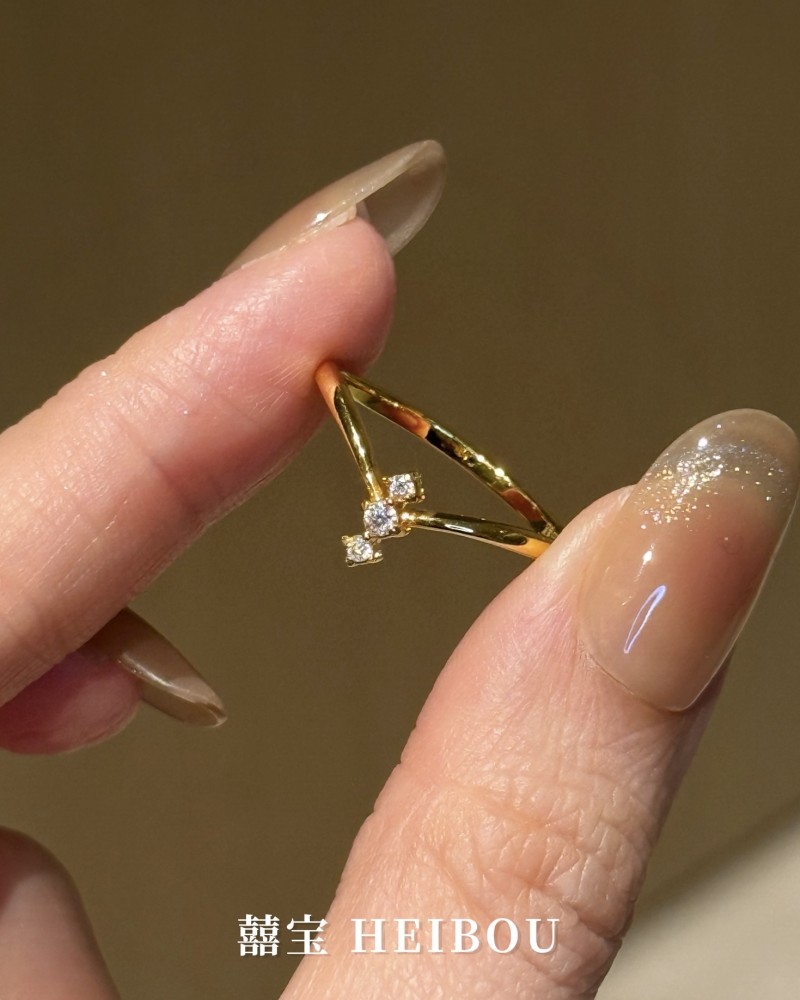 【6D镶嵌】点钻V形戒指