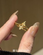 【6D镶嵌】点钻双蝶戒指