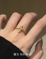 【6D镶嵌】点钻双蝶戒指