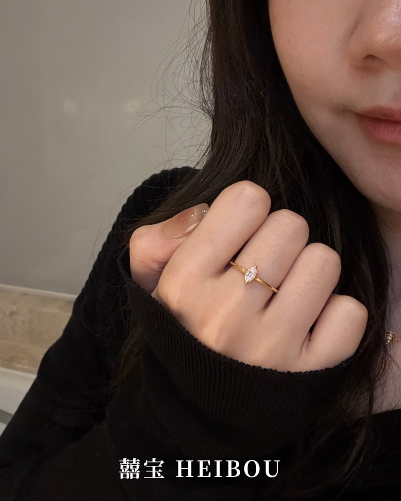 【6D镶嵌】点钻橄榄戒指