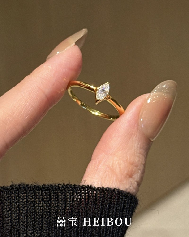 【6D镶嵌】点钻橄榄戒指