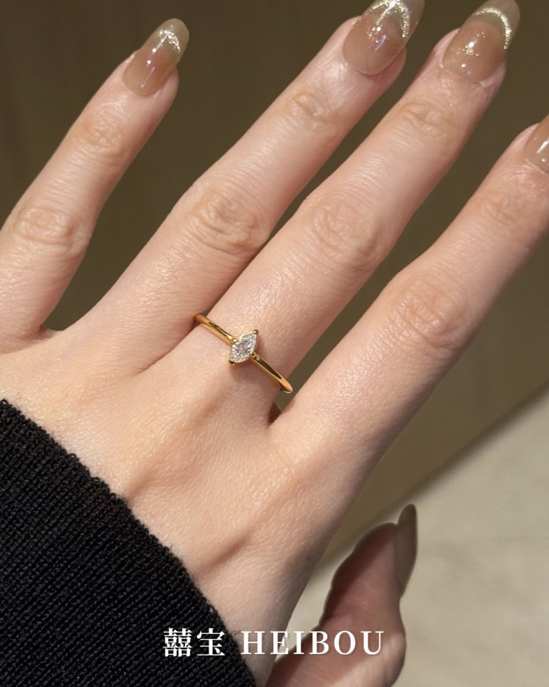 【6D镶嵌】点钻橄榄戒指