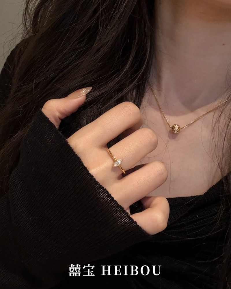 【6D镶嵌】点钻橄榄戒指