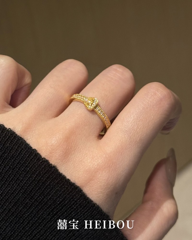 【6D镶嵌】点钻皮扣戒指