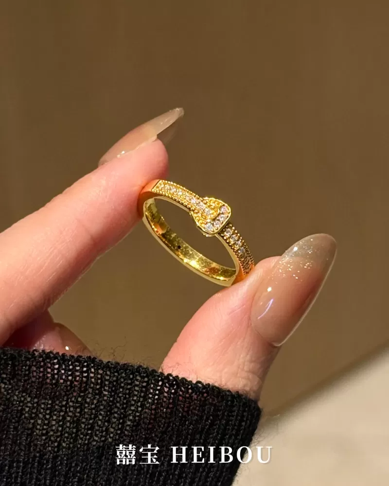 【6D镶嵌】点钻皮扣戒指