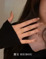 【6D镶嵌】点钻皮扣戒指